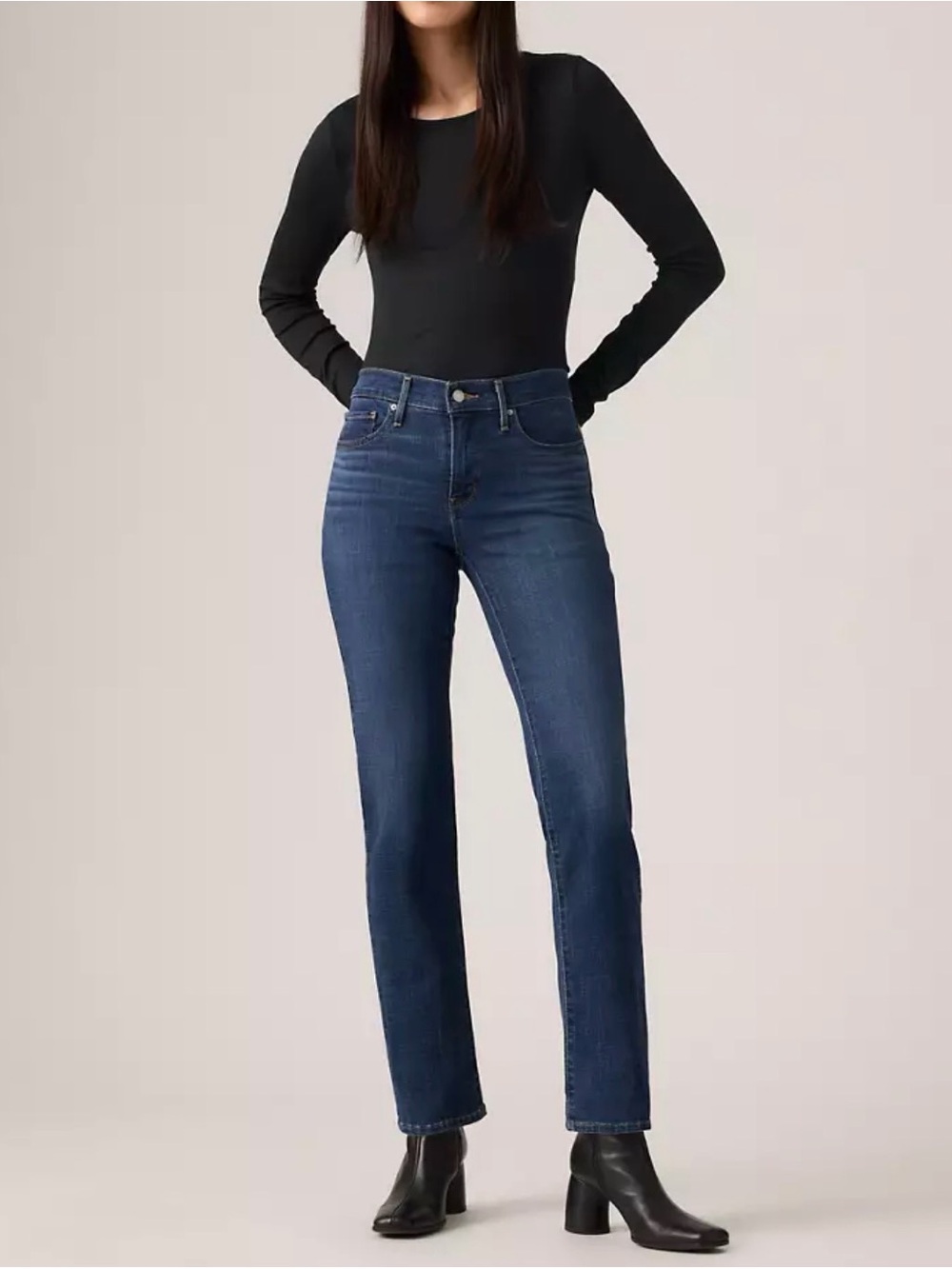 Levi's Mid-Rise Straight Jeans in Indigo Blue